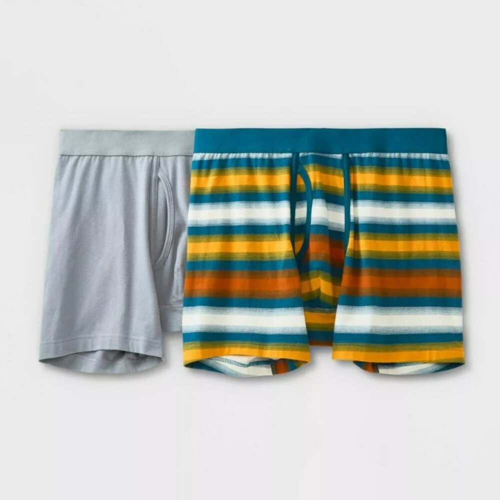 Men's Striped Boxer Briefs 2pk - Goodfellow & Co™